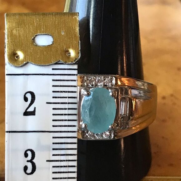 Natural Grandidierite Sterling Silver Men’s Ring Size 12 - Picture 6 of 8